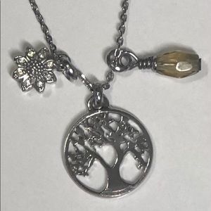 New! Fossil Tree of Life Cluster Pendant Necklace